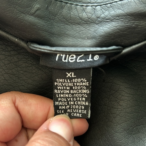 Rue 21 | Womens Black Faux Leather Biker Jacket - Size XL - Picture 3 of 11